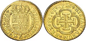 1726. Felipe V. Sevilla. J. 8 escudos. (Cal. ... 