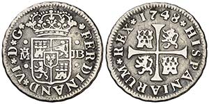 1748. Fernando VI. Madrid. JB. 1/2 real. ... 