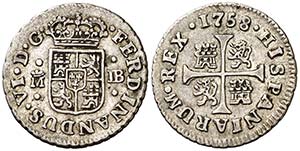 1758. Fernando VI. Madrid. JB. 1/2 real. ... 