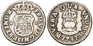 1747. Fernando VI. M‚xico. M. 1/2 real. ... 