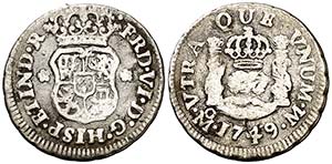1749. Fernando VI. M‚xico. M. 1/2 real. ... 