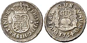 1754. Fernando VI. M‚xico. M. 1/2 real. ... 