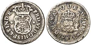 1756. Fernando VI. M‚xico. M. 1/2 real. ... 