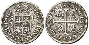 1750. Fernando VI. Sevilla. PJ. 1/2 real. ... 