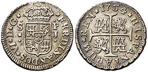 1754. Fernando VI. Sevilla. PJ. 1/2 real. ... 