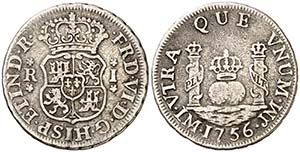1756. Fernando VI. Lima. JM. 1 real. (Cal. ... 
