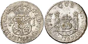 1759. Fernando VI. Lima. JM. 1 real. (Cal. ... 