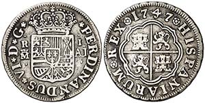 1747. Fernando VI. Madrid. AJ. 1 real. (Cal. ... 