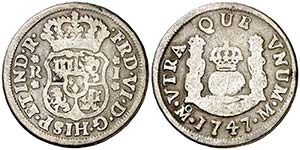 1747. Fernando VI. M‚xico. M. 1 real. ... 