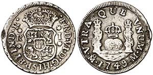 1749. Fernando VI. M‚xico. M. 1 real. ... 