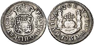 1753. Fernando VI. M‚xico. M. 1 real. ... 
