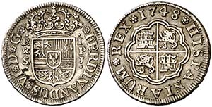 1748. Fernando VI. Sevilla. PJ. 1 real. ... 