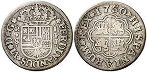 1750. Fernando VI. Sevilla. PJ. 1 real. ... 