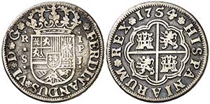 1754. Fernando VI. Sevilla. PJ. 1 real. ... 