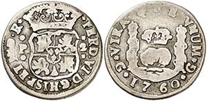 1760. Fernando VI. Guatemala. P. 2 reales. ... 