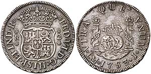 1753. Fernando VI. Lima. J. 2 reales. (Cal. ... 