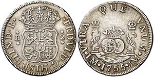 1755. Fernando VI. Lima. JM. 2 reales. (Cal. ... 