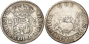 1756. Fernando VI. Lima. JM. 2 reales. (Cal. ... 