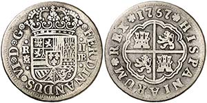 1757. Fernando VI. Madrid. JB. 2 reales. ... 