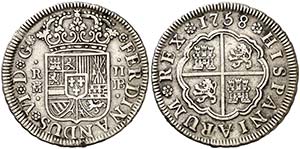 1758. Fernando VI. Madrid. JB. 2 reales. ... 