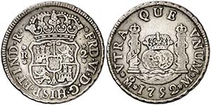 1752. Fernando VI. M‚xico. M. 2 reales. ... 