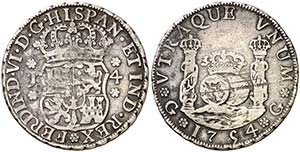1754. Fernando VI. Guatemala. J. 4 reales. ... 