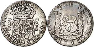 1756. Fernando VI. Guatemala. J. 4 reales. ... 