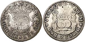 1753. Fernando VI. M‚xico. MF. 4 reales. ... 
