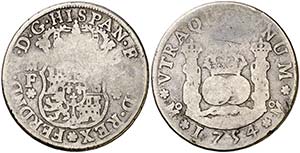 1754. Fernando VI. M‚xico. MF. 4 reales. ... 