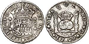 1760. Fernando VI. Guatemala. P. 8 reales. ... 