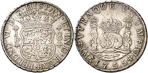 1755. Fernando VI. Lima. JD. 8 reales. (Cal. ... 
