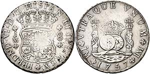 1757. Fernando VI. Lima. JM. 8 reales. (Cal. ... 