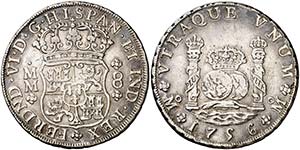 1756. Fernando VI. M‚xico. MM. 8 reales. ... 