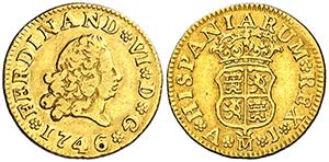 1746. Fernando VI. Madrid. AJ. 1/2 escudo. ... 