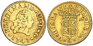 1747. Fernando VI. Madrid. AJ. 1/2 escudo. ... 
