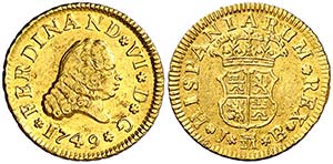 1749. Fernando VI. Madrid. JB. 1/2 escudo. ... 