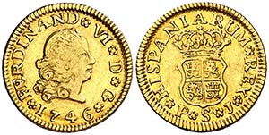 1746. Fernando VI. Sevilla. PJ. 1/2 escudo. ... 