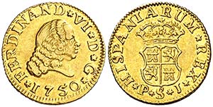 1750. Fernando VI. Sevilla. PJ. 1/2 escudo. ... 