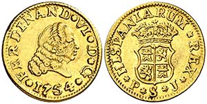 1754. Fernando VI. Sevilla. PJ. 1/2 escudo. ... 