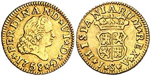 1759. Fernando VI. Sevilla. JV. 1/2 escudo. ... 