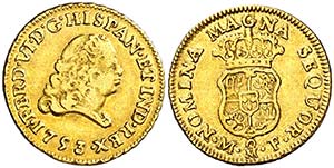 1753. Fernando VI. M‚xico. MF. 1 escudo. ... 
