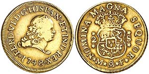 1748. Fernando VI. M‚xico. MF. 2 escudos. ... 