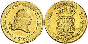 1752. Fernando VI. M‚xico. MF. 2 escudos. ... 