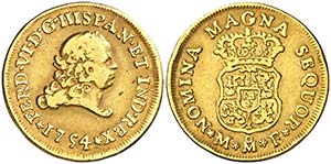 1754. Fernando VI. M‚xico. MF. 2 escudos. ... 