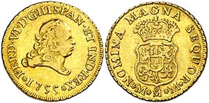 1755. Fernando VI. M‚xico. MM. 2 escudos. ... 