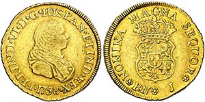1758. Fernando VI. Popay n. J. 2 escudos. ... 