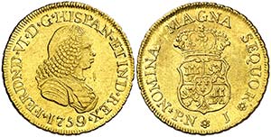 1759. Fernando VI. Popay n. J. 2 escudos. ... 