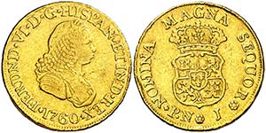 1760. Fernando VI. Popay n. J. 2 escudos. ... 