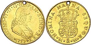 1759. Fernando VI. M‚xico. MM. 4 escudos. ... 