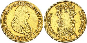 1758. Fernando VI. Popay n. J. 4 escudos. ... 